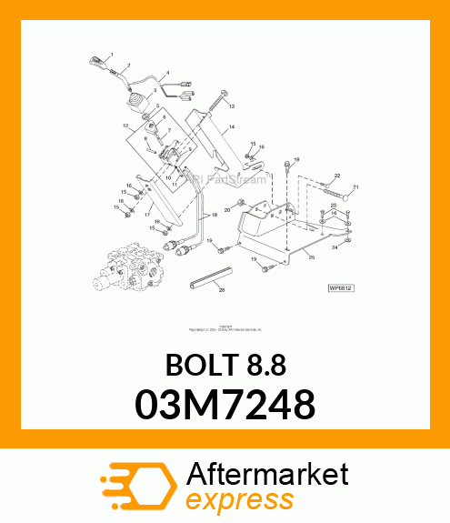 BOLT, RD HD SQ SHORT NECK, METRIC 03M7248