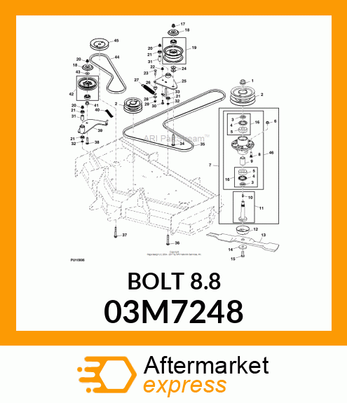 BOLT, RD HD SQ SHORT NECK, METRIC 03M7248