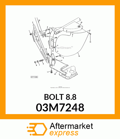 BOLT, RD HD SQ SHORT NECK, METRIC 03M7248