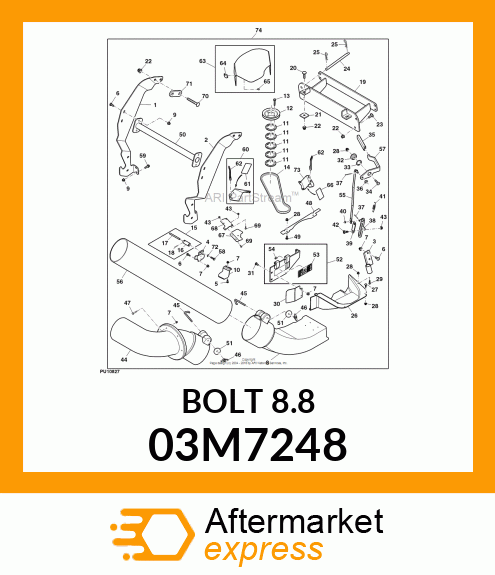 BOLT, RD HD SQ SHORT NECK, METRIC 03M7248