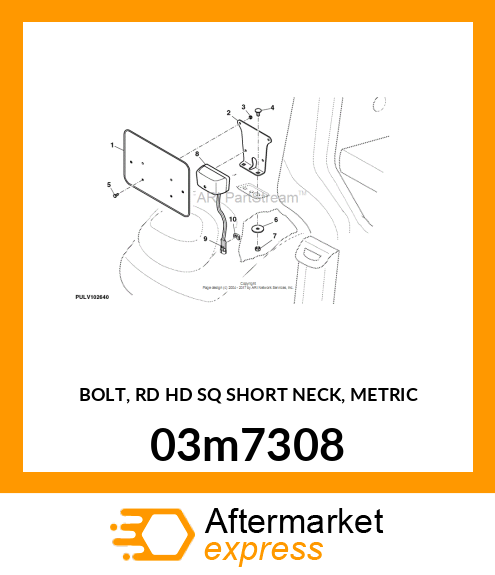 BOLT, RD HD SQ SHORT NECK, METRIC 03m7308