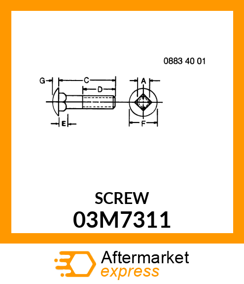 BOLT, RD HD SQ LONG NECK, METRIC 03M7311