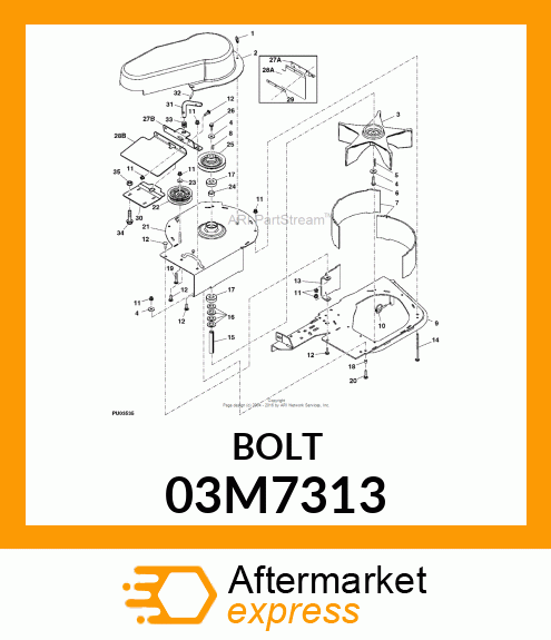 BOLT, RD HD SQ SHORT NECK, METRIC 03M7313