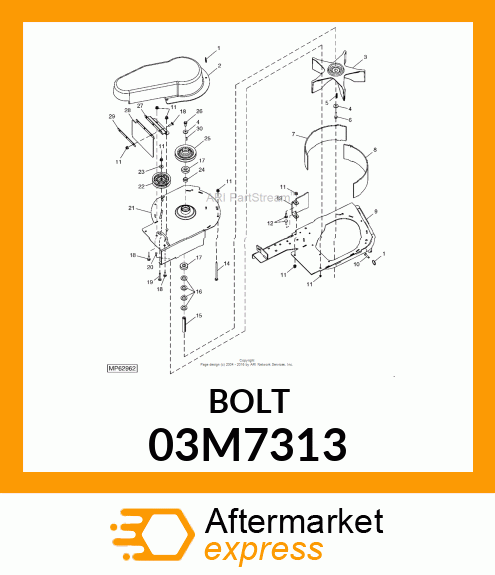 BOLT, RD HD SQ SHORT NECK, METRIC 03M7313