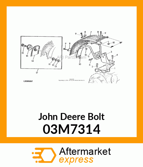 BOLT, RD HD SQ LONG NECK, MTRIC 03M7314