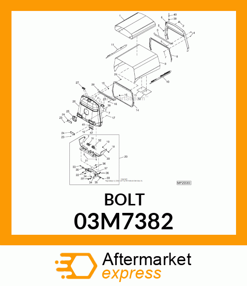 BOLT, RD HD SQ SHORT NECK, METRIC 03M7382