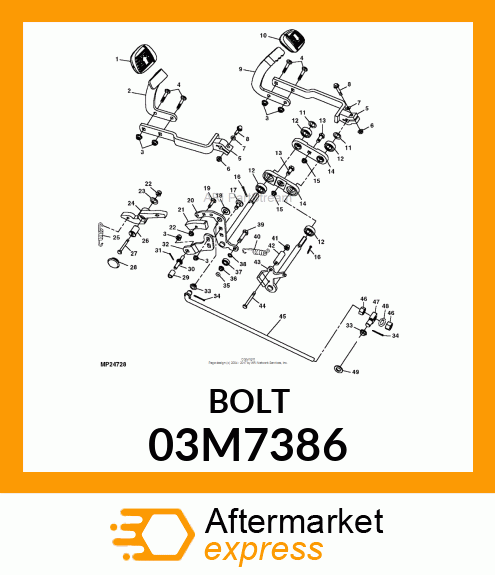 BOLT, RD HD SQ SHORT NECK, METRIC 03M7386