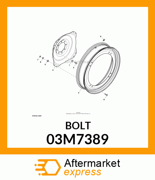 BOLT, RD HD SQ SHORT NECK, METRIC 03M7389