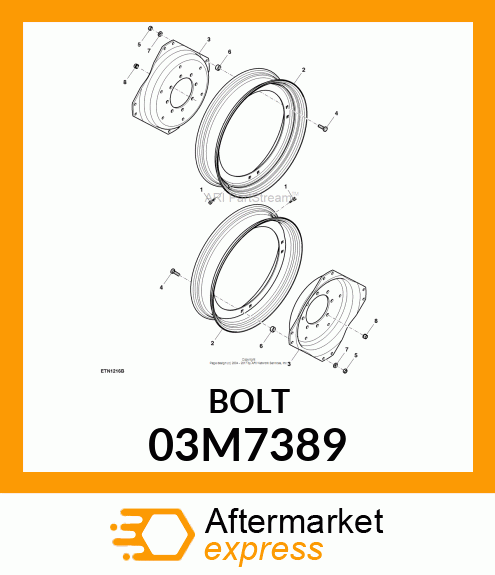 BOLT, RD HD SQ SHORT NECK, METRIC 03M7389