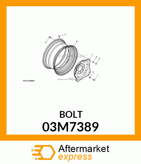 BOLT, RD HD SQ SHORT NECK, METRIC 03M7389