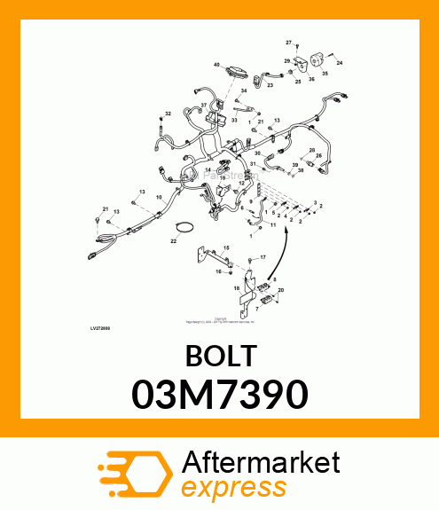 BOLT, RD HD SQ SHORT NECK, METRIC 03M7390