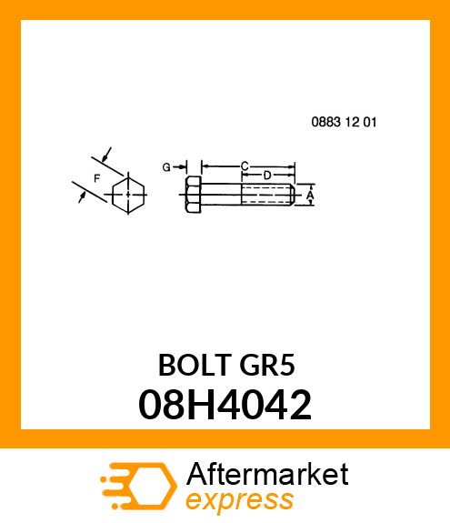 SCREW, HEX HEAD 08H4042