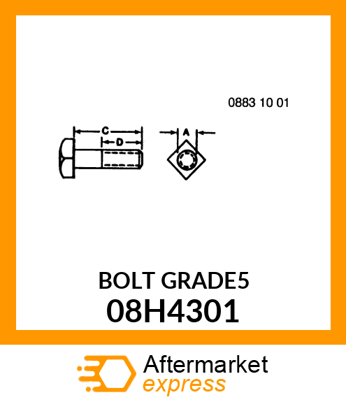 BOLT, SQUARE HEAD 08H4301