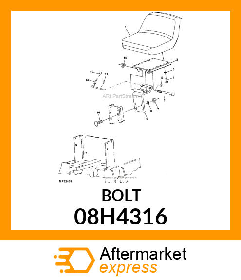 BOLT, SQUARE HEAD 08H4316