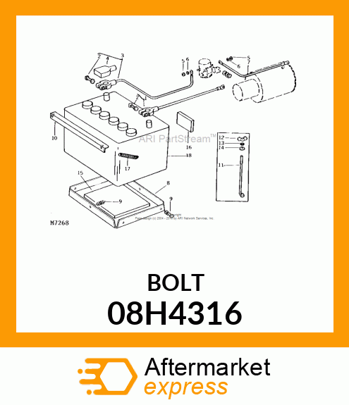 BOLT, SQUARE HEAD 08H4316