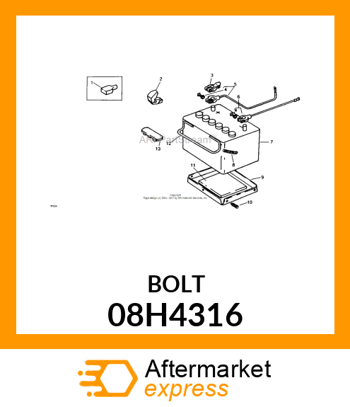 BOLT, SQUARE HEAD 08H4316