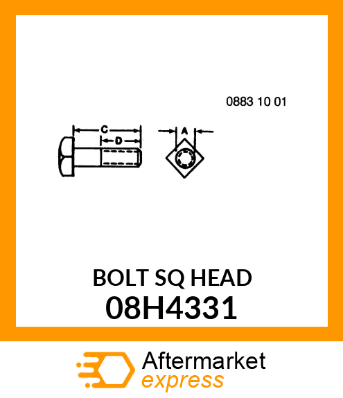 BOLT, SQUARE HEAD 08H4331