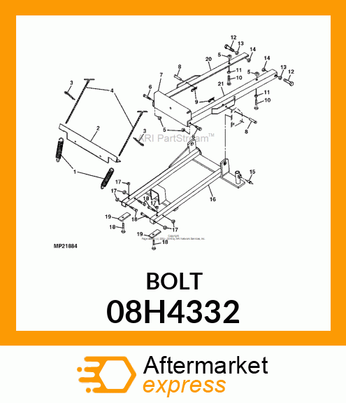 BOLT, SQUARE HEAD 08H4332