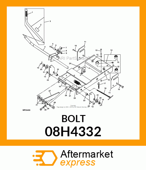 BOLT, SQUARE HEAD 08H4332