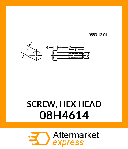 SCREW, HEX HEAD 08H4614