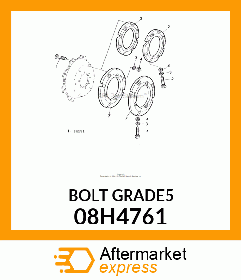 BOLT, SQUARE HEAD 08H4761