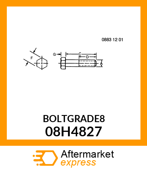 BOLT, HEX HEAD 08H4827