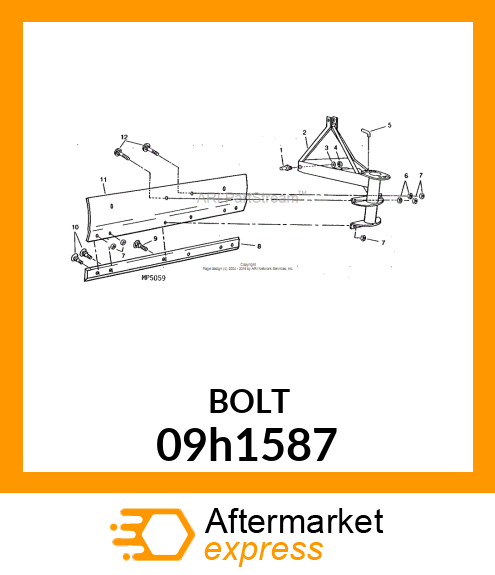 BOLT, PLOW, NO. 3 REPAIR HEAD 09h1587