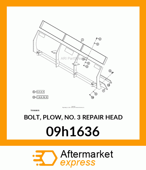 BOLT, PLOW, NO. 3 REPAIR HEAD 09h1636