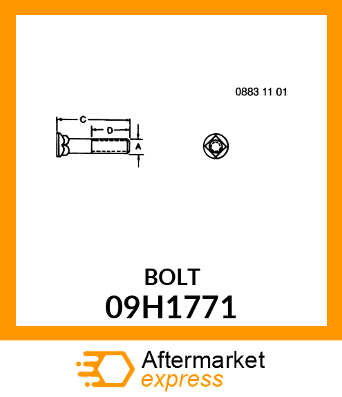 BOLT, PLOW, NO. 3 REGULAR HEAD 09H1771