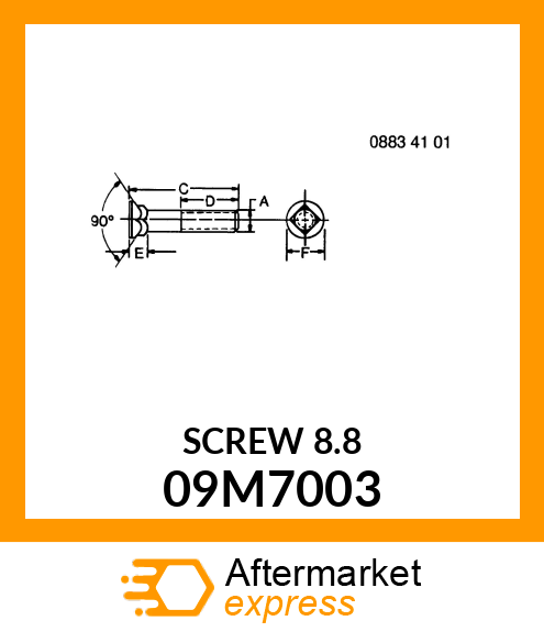 BOLT, CTSK SQ NECK, METRIC 09M7003