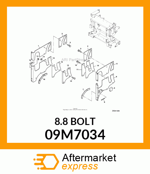 BOLT, CSK SQ NK, METRIC 09M7034