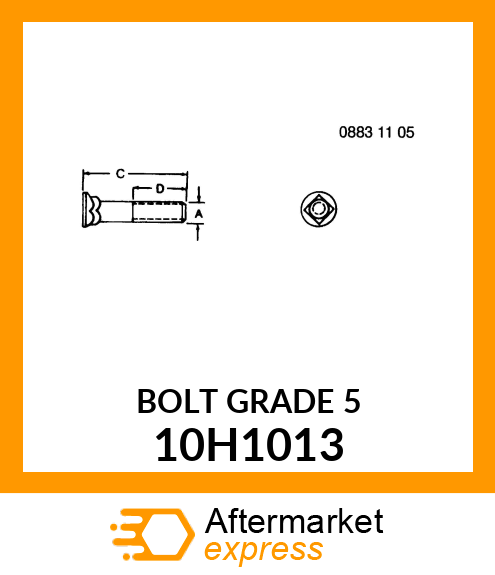 BOLT, PLOW, NO. 3 REPAIR HEAD 10H1013