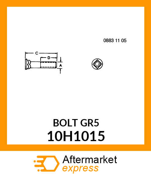 BOLT, PLOW, NO. 3 REPAIR HEAD 10H1015