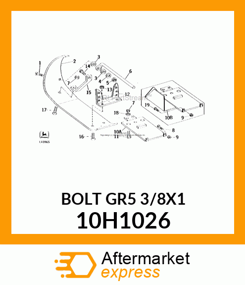 BOLT, PLOW, NO. 3 REPAIR HEAD 10H1026