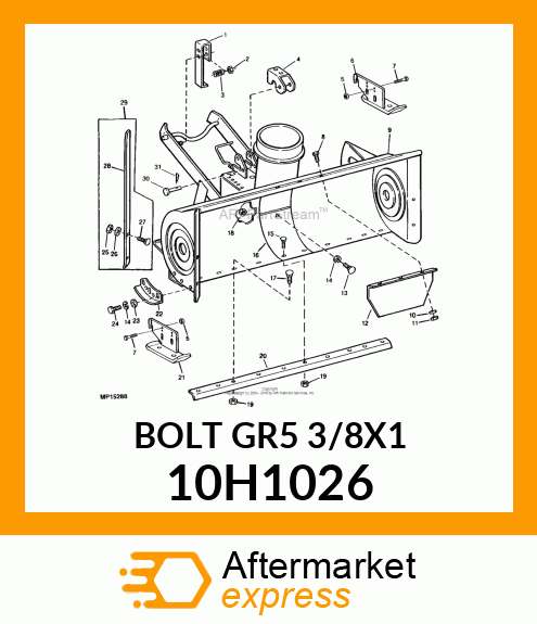 BOLT, PLOW, NO. 3 REPAIR HEAD 10H1026