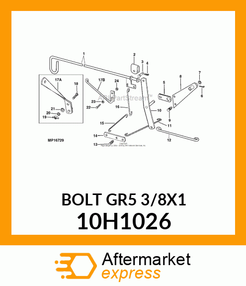 BOLT, PLOW, NO. 3 REPAIR HEAD 10H1026