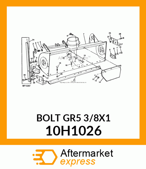 BOLT, PLOW, NO. 3 REPAIR HEAD 10H1026