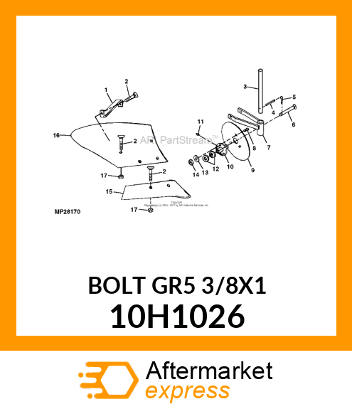 BOLT, PLOW, NO. 3 REPAIR HEAD 10H1026