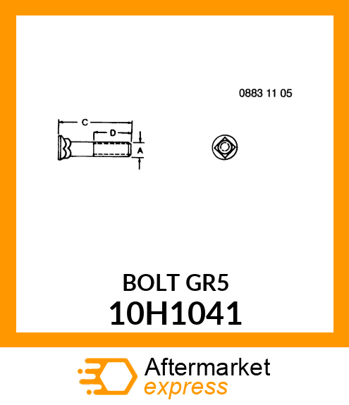 BOLT, PLOW, NO. 3 REPAIR HEAD 10H1041