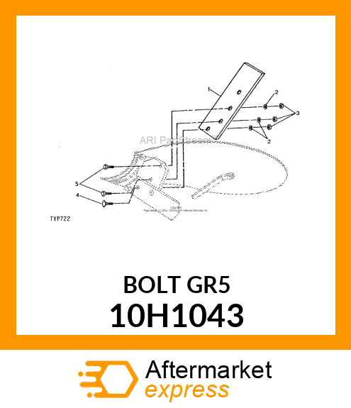 BOLT, PLOW, NO. 3 REPAIR HEAD 10H1043