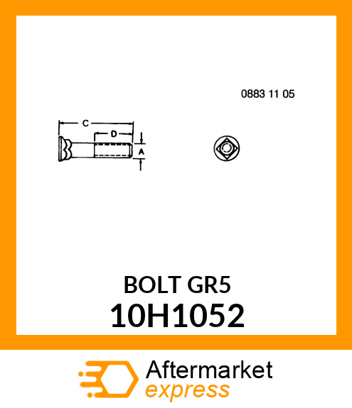 BOLT, PLOW, NO. 3 REPAIR HEAD 10H1052