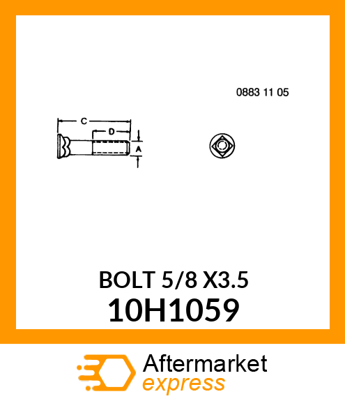 BOLT, PLOW, NO. 3 REPAIR HEAD 10H1059