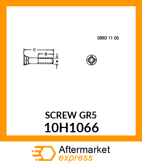 BOLT, PLOW, NO. 3 REPAIR HEAD 10H1066