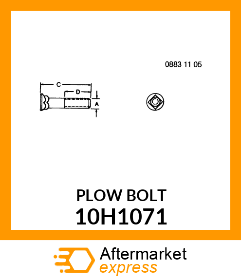 BOLT, PLOW, NO. 3 REPAIR HEAD 10H1071