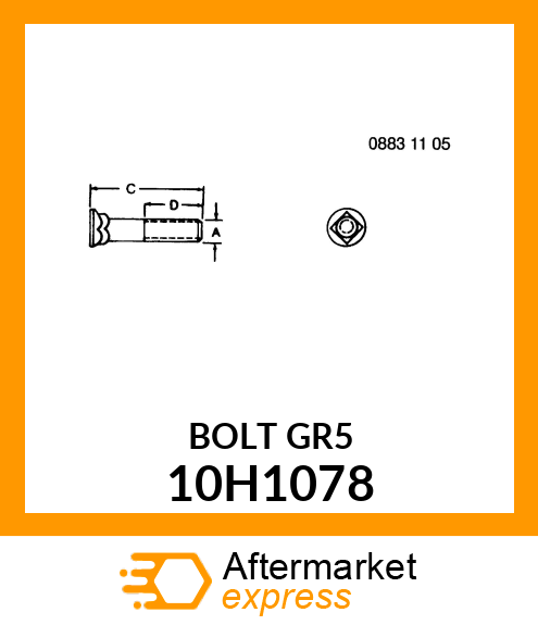 BOLT, PLOW, NO. 3 REPAIR HEAD 10H1078