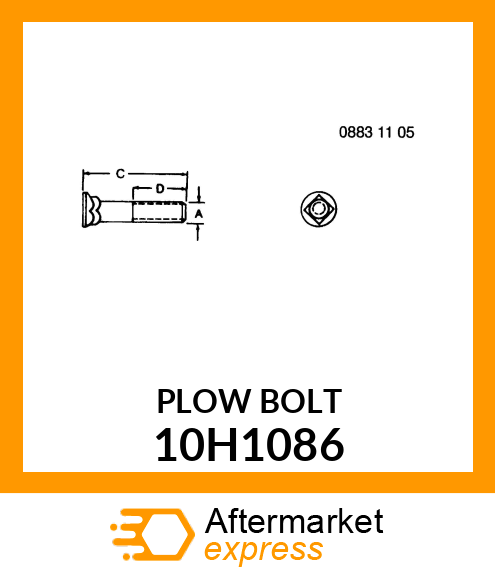 BOLT, PLOW, NO. 3 REPAIR HEAD 10H1086