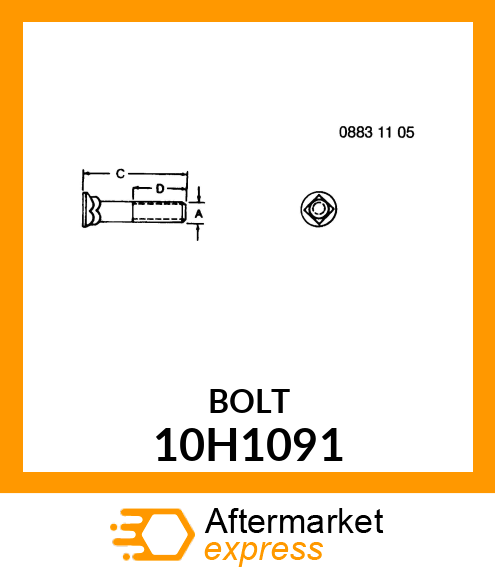 BOLT, PLOW, NO. 3 REPAIR HEAD 10H1091