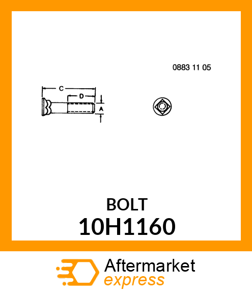 BOLT, PLOW, NO. 3 REPAIR HEAD 10H1160