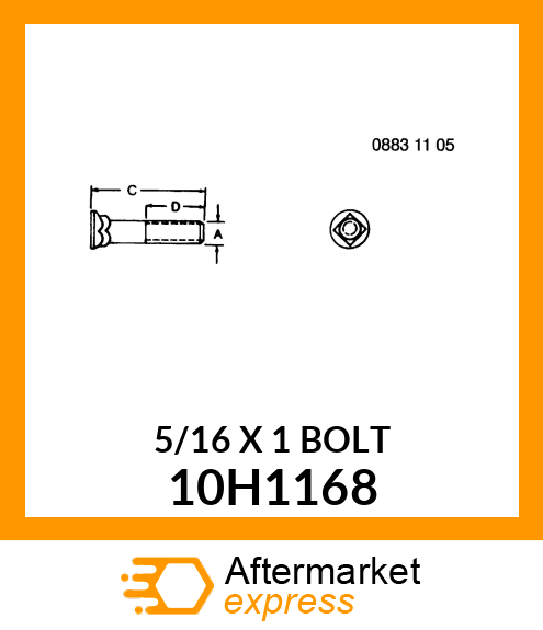 BOLT, PLOW, NO. 3 REPAIR HEAD 10H1168