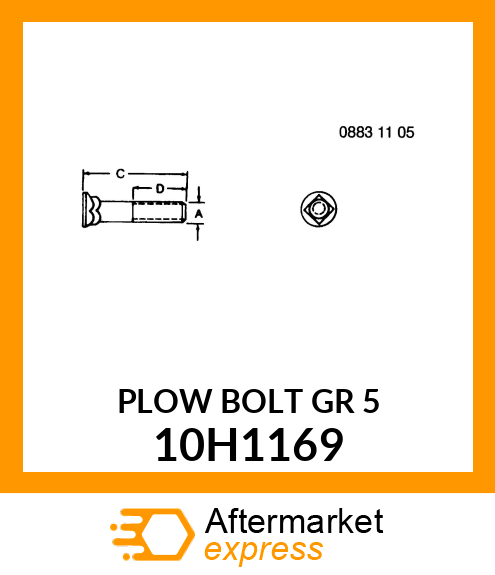 BOLT, PLOW, NO. 3 REPAIR HEAD 10H1169